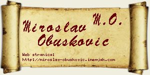 Miroslav Obušković vizit kartica